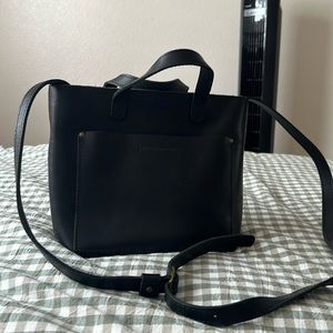 PORTLAND LEATHER Crossbody Black Bag Tote